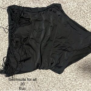 Black Fringe Swimsuit Skirt